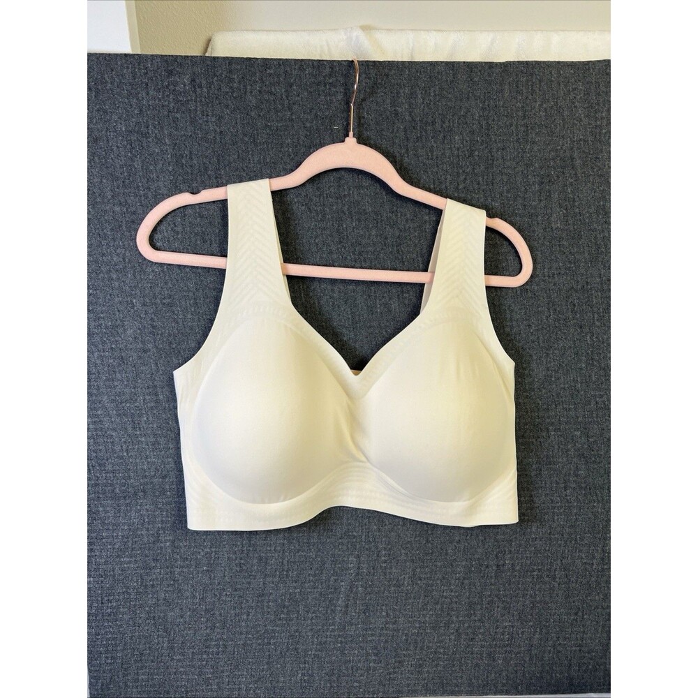 Soft Intentions Womens Bra Size 4XL Cream Ivory Wireless Pullover Comfortable